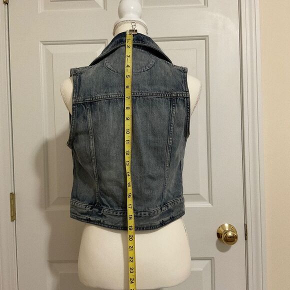 Express denim vest button front sleeveless jacket, size women’s M - Picture 4 of 8
